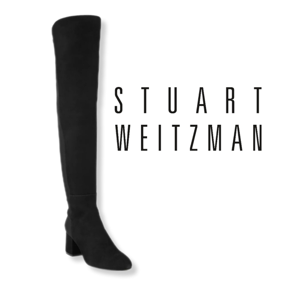 Stuart Weitzman knee high black seude boots
